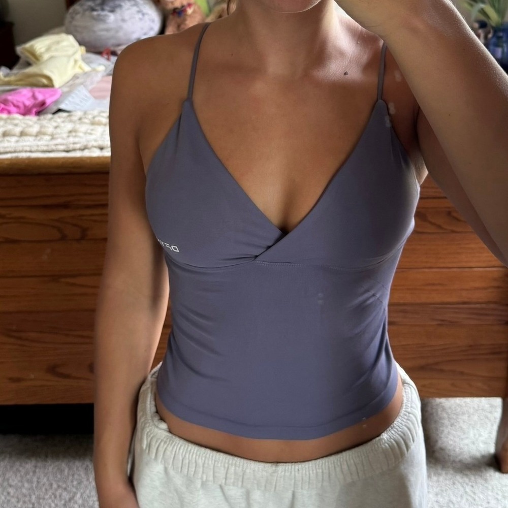 Dfyne vision twist front longline top dove small